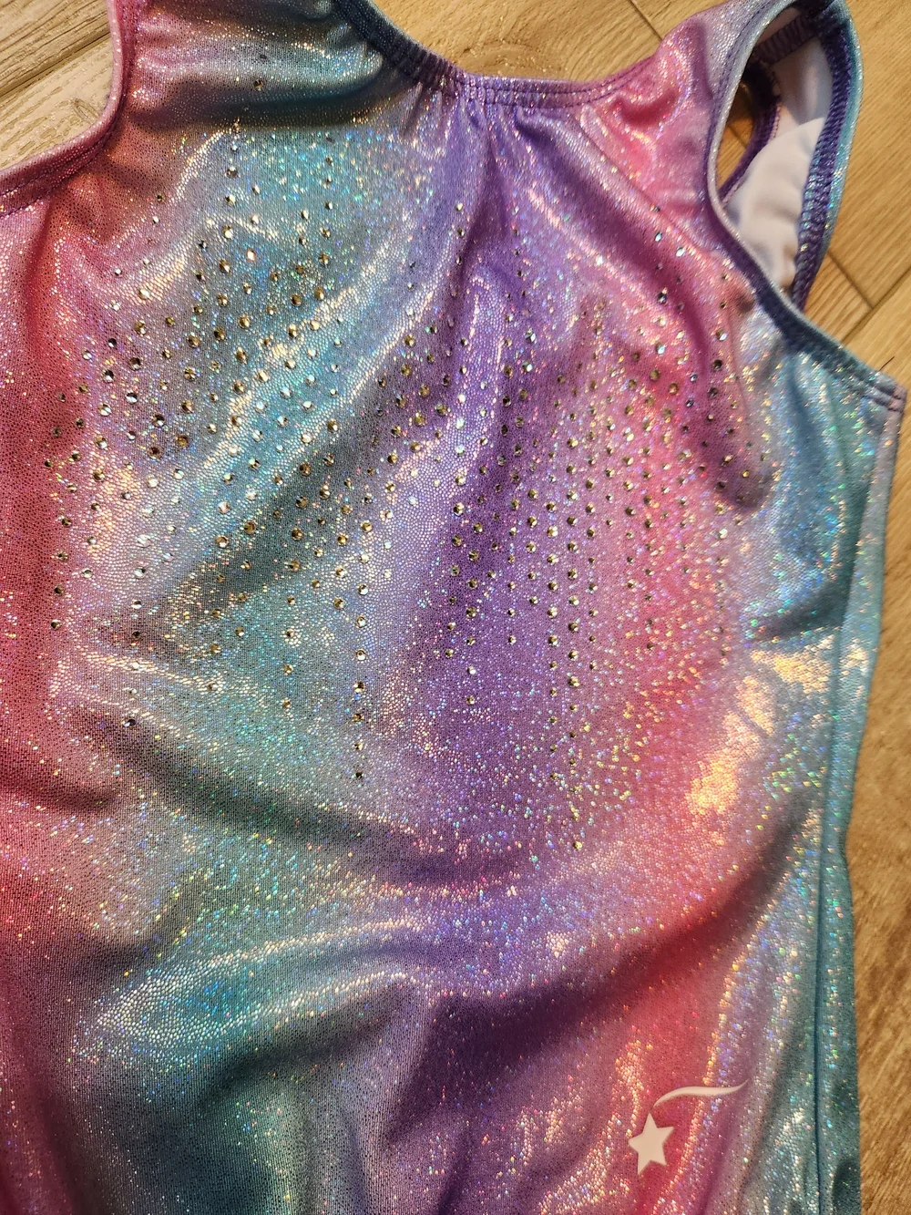 Girls' Shimmer Gradient One-Piece Swimsuit - Pink Blue Purple